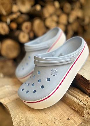 Женские кроксы сабо на платформе crocband platform mineral blue женские кроксы сабо на платформе