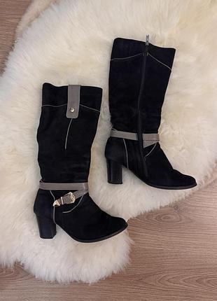 Сапоги женские замша натуральная