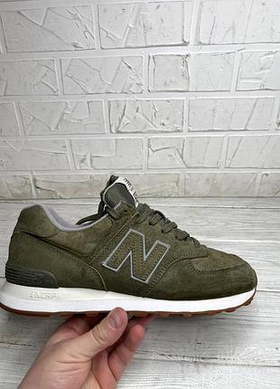 Крутые кроссовки new balance 574 хаки