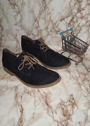 Темно сині чоловічі туфлі на шнурках р.45