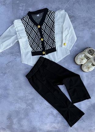 Стильний брючний костюм для дівчинки