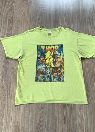 Мужская хлопковая футболка с принтом marvel thor