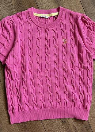 Футболка u.s. polo assn. розовая футболка. женская футболка.