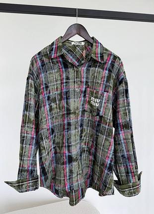 Брендовая женская рубашка в клетку