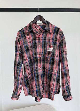 Брендовая женская рубашка в клетку