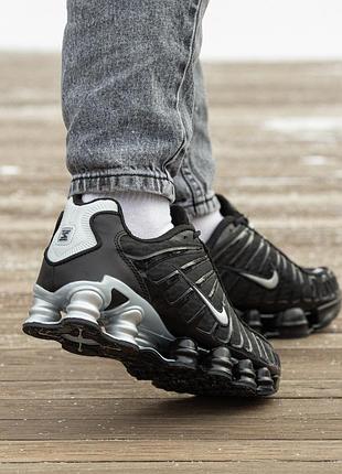 Кроссовки nike shox tl black silver 6