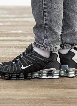 Кроссовки nike shox tl black silver 8
