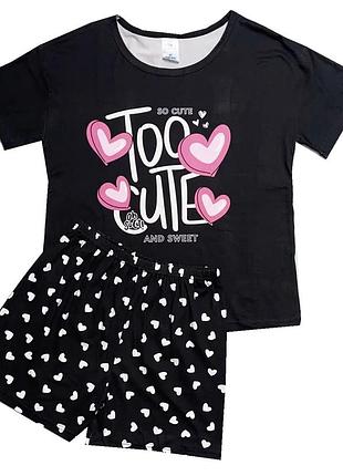 Жіноча піжама футболка з шортами too cute