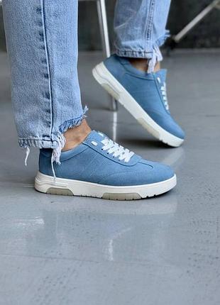 Голубые замшевые женские кеды р36-41 кроссовки голубая замша