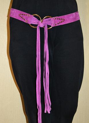 Фіолетовий пояс шкіряний замшевий banana republic ремінь