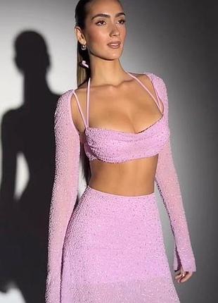 Шикарный топ в бусины и бисер oh polly