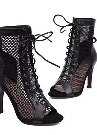 Туфлі хілси діночі для танців хай хілс high heels чорного кольору