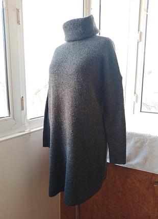 Брендовое шерстяное платье миди гольф шерсть5 фото