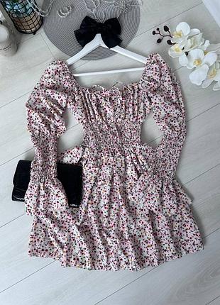 Платье цветочный принт