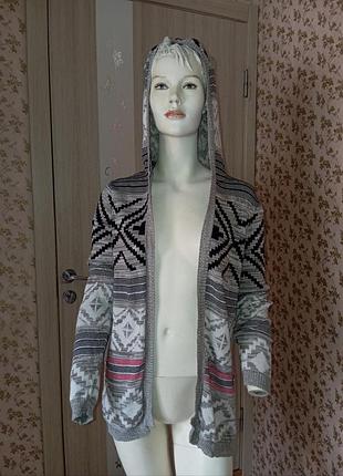 Кардиган с капюшоном, кофта с капюшоном