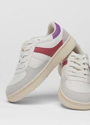 Детские кроссовки zara retro leather sneakers