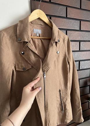 Косуха куртка жакет из натурального льна льняной pure collection1 фото