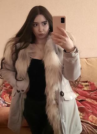 Зимняя парка с мехом песца