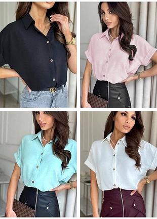 Рубашка женская креп жатка в цветах