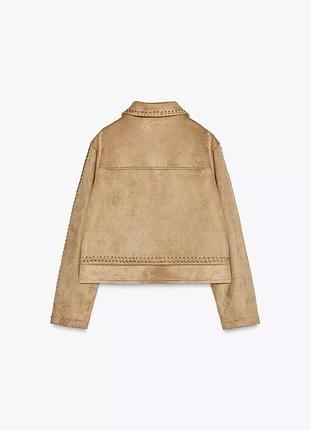 Куртка женская бежевая коричневый zara new5 фото