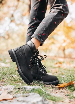 Женские зимние ботинки timberland “black” термо3 фото