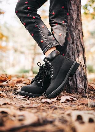 Женские зимние ботинки timberland “black” термо8 фото