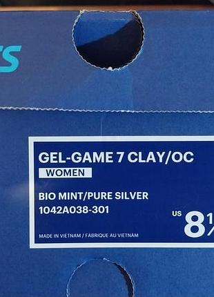 Кроссовки женские asics gel-game 7 clay/oc большой теннис грунт другие корты оригинал9 фото