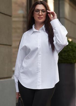 Белая рубашка большие размеры натуральная ткань