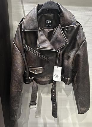 В наличии!!️ куртка zara косуха новая коллекция шоколадная коричневая и черная art.3046/058