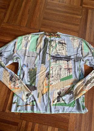 Нова дизайнерська блуза гольф h&m basquiat x ev bravado & téla d’amore x h&m collaboration l 38-40 швеція 🇸🇪 8