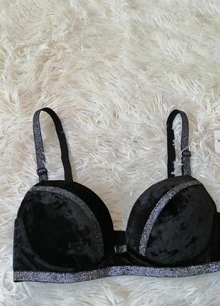 Бюстгальтер пуш-ап велюр оксамит люрекс