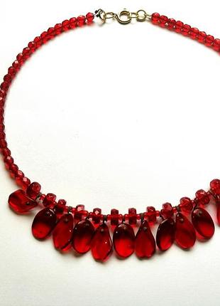 Вінтажне кольє з чеського кришталю.