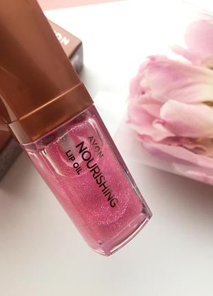 Масло для губ «питание и цвет» 7 мл avon true nourishing lip oil, нежный цветок/сияющая лепесток, эйвон блеск