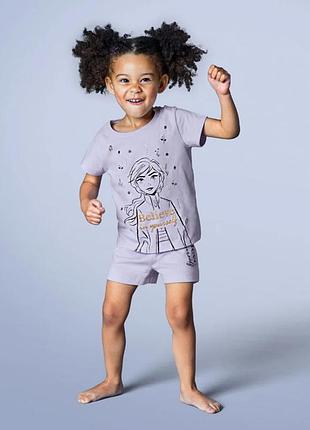 Піжама (футболка + шорти) disney на дівчинку 16218,  frozen (холодне серце)