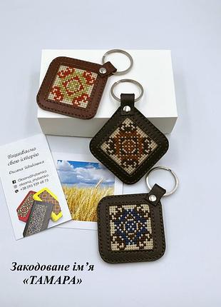 Кожаный брелок, брелок с закодированным именем, брелок с закодированным именем