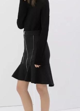 Zara woman черная юбка украшена молниями размер xs3 фото