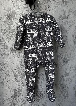 Теплый махровый человечек f&f 12-18 мес