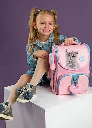 Рюкзак шкільний каркасний kite studio pets на зріст 115-130 см, 35х25х13 см, 964 г, рожевий (sp24-501s)