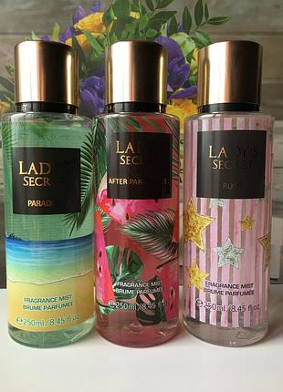 Женский парфюмированный спрей-мист для тела lady’s secret 250 мл, livesta, спрей левиста