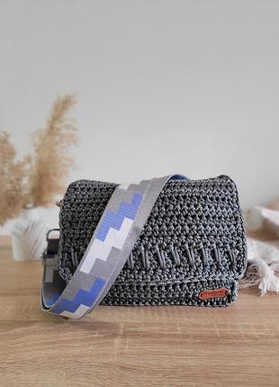 Сумка сумочка в'язана вязанная крючком hand made крос боди