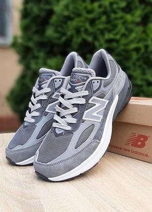 Мужские качественные и стильные кроссовки new balance 990v6 темно серые