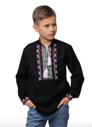 Рубашка вышиванка для мальчика черная