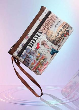 Vaticano colosseo roma  стильный клатч с изображением рима кошелёк