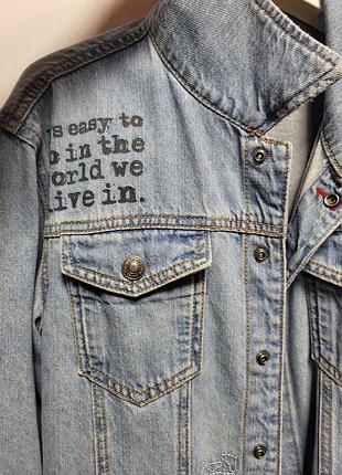 Джинсовая куртка на мальчика benetton, размер 160см, на 11-12 лет.