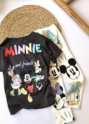 Стильный костюм для девочки футболка и леггинсы весна лето лосины