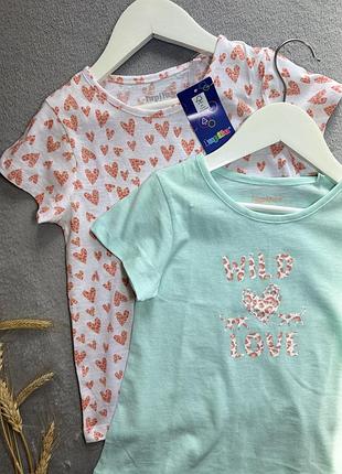 Набір з 2-х футболок на дівчинку на 3-4 роки на зріст 98-104 см