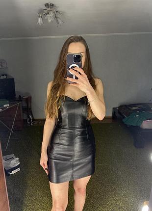 Сукня бюстье еко шкіра