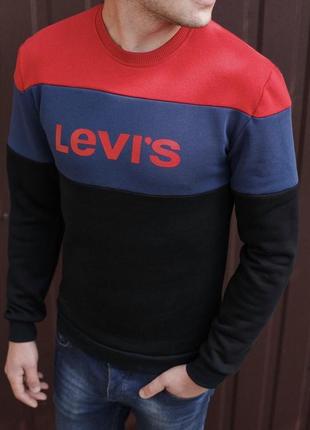 Утепленная кофта свитшот на флисе levi’s