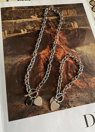 Комплект украшений ожерелье и браслет в стиле «нулевых»