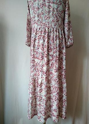 Длинное ярусное платье штапель7 фото